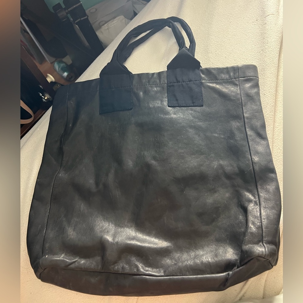 Black Authentic Soft Leather LANVIN Tote bag Black 2200373199402